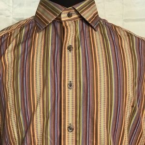 Robert Graham Mens Striped Long Sleeve  Button Up